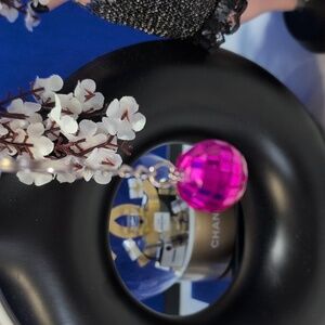 Silver and Pink Disco Ball Key Holder